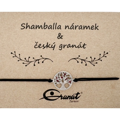 Granát Turnov Český granát stříbrný náramek Shamballa 010 černá