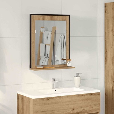 vidaXL Огледало дъб артизан 50 x 12 x 60 см Стъкло и инжектирано дърво (862221)