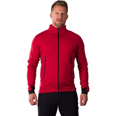 NORTHFINDER-JACINTO-360red turistická fleece mikina se zipem Červená