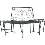 vidaXL Дървесен бенч 4 -местен 160 х 80 х 89 см steel Сребристо сиво (42029530)