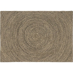 vidaXL Килим за площ Естествено и черно 120 x 170 cm юта (42010625)