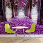  Фототапет Лилава пътека от цветя 3d l 1