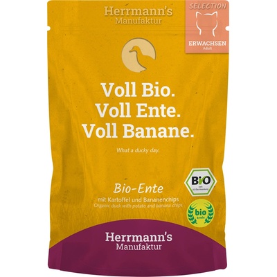 Herrmanns bio Selection kačacie s zemiakmi a banánovými čipsami 20 x 100 g