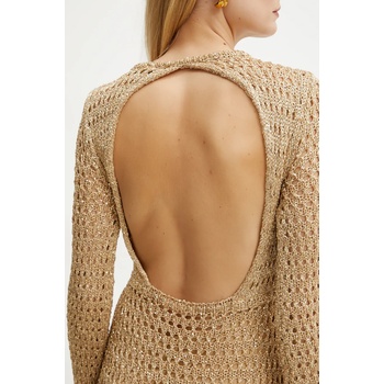 Simona Corsellini Рокля Simona Corsellini в златисто къса с кройка по тялото P25CEABO03 (P25CEABO03)