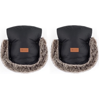 Petite&Mars PETITE& MARS - Ръкавици за ръце за количка FURRY Forever Black (AG0601)