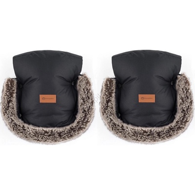 Petite&Mars PETITE& MARS - Ръкавици за ръце за количка FURRY Forever Black (AG0601)