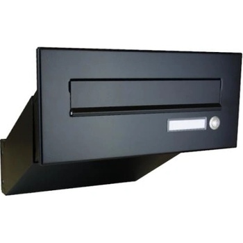 DOLS D-041 ČD-2 RAL9005 - poštová schránka na zamurovanie, s menovkou a zvončekovým tlačidlom, čierna