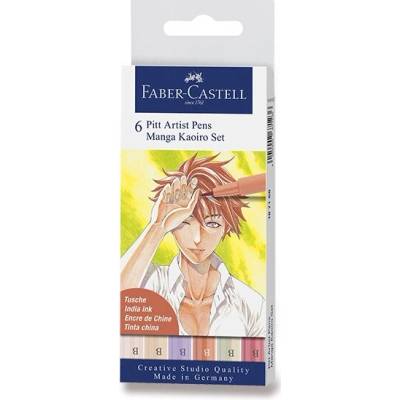 Faber-Castell 167168 Pitt Artist Pen Manga 6 ks Kaoiro