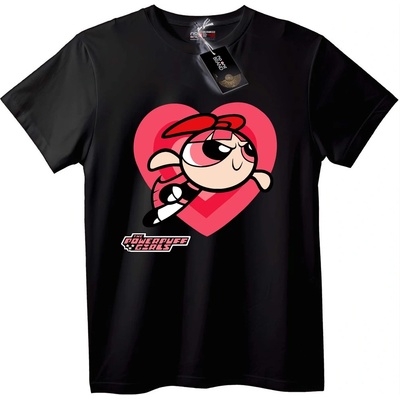 NOONEBRAND Тениска Powerpuff Girls Blossom Сърце - XXS, Black