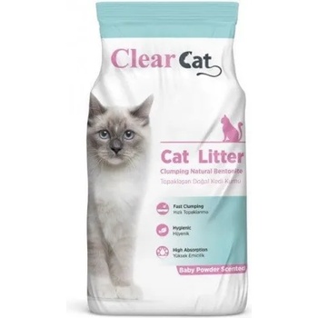 Clear Cat Baby Powder - натриев бентонит БЕБЕШКА ПУДРА, с висока способност да се слепва на топче - 100% естествена, 5 кг - Турция