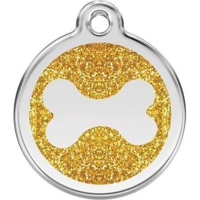 Red Dingo známka Bone Glitter Gold Kost zlatá třpytivá S 20 mm – Zbozi.Blesk.cz