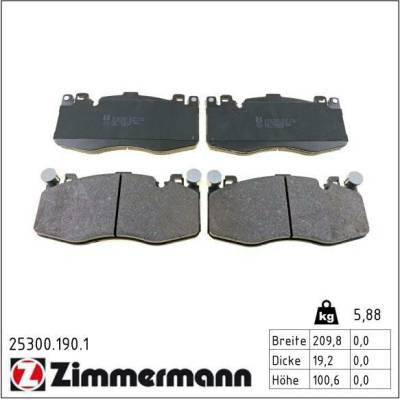 Sada brzdových platničiek kotúčovej brzdy ZIMMERMANN 25300.190.1