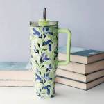 QUOKKA Stream - Stainless steel thermal mug 1200 ml with straw (Matcha)