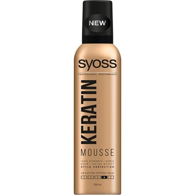 Syoss Keratin Mousse pěnové tužidlo extra silná pružná fixace vlasů 250 ml – Zboží Mobilmania