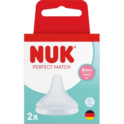 Nuk Perfect Match биберон за хранене силикон 6+, XL, 2бр (10124035)