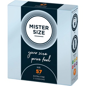 MISTER SIZE - тънък презерватив - 57мм - 3 броя - desirel