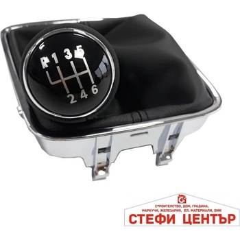 Paolo Топка за скоростен лост с маншон съвместима с VW / Seat с 6 скорости - черен конец (58337)