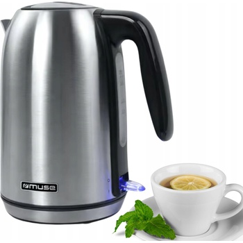 Muse MS-015BS безжичен електрически чайник от неръждаема стомана 1, 7 L (MS-015BS)