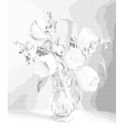 ZUTY Bodkovanie - BIELE TULIPÁNY Rámovanie: bez rámu a bez vypnutia plátna, Rozmer: 40x50 cm