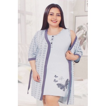 Макси дамски памучен комплект с пеперуди