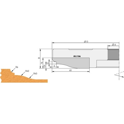 IGM Profilový nůž A 60x16x2mm pro F632-182