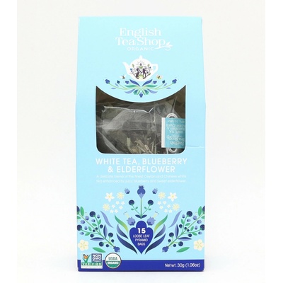 English Tea Shop Katedrála Bílý čaj borůvky a bezinka Bio 15 pyramidek