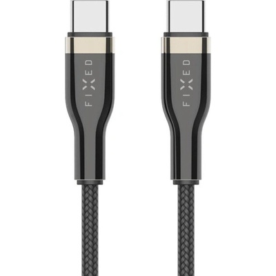 Fixed FIXDB-CC12-BK opletený nabíjací a dátový, PD 100W USB-C/USB-C na iPhone/iPad/MacBook/AirPods, 1,2m, černý