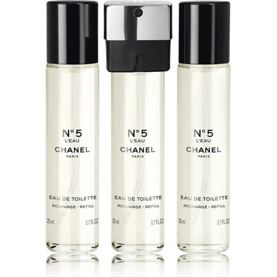 Chanel No 5 EDT plniteľný 20 ml + EDT náplň 2 x 20 ml pre ženy darčeková sada