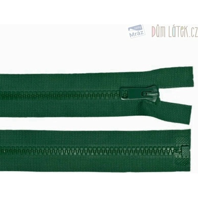 Zips kostený deliteľný tmavo zelený, dĺžka 85 cm