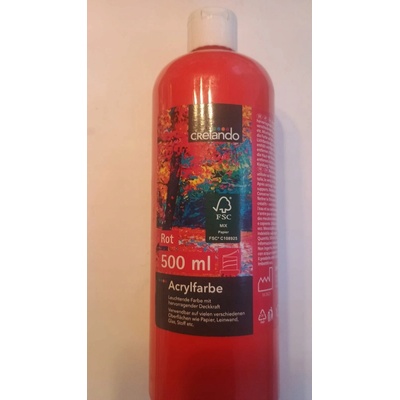 CRELANDO AKRYLOVÁ FARBA NA MAĽOVANIE ČERVENÁ PRIPRAVENÁ NA POUŽITIE 500ML