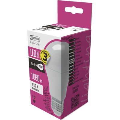 Emos LED žiarovka Classic A60 10,7W E27 neutrálna biela