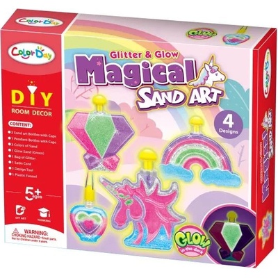 Man Yuk Toys Комплект за творчество Сияен пясък изкуство, Магия - 4 части (8933)
