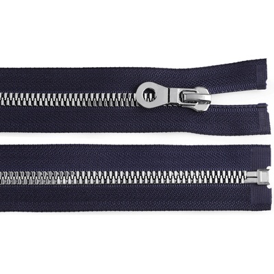 Kostěný zip, imitace kovu No 8 délka 80 cm bundový, malé, 330 modrá tmavá