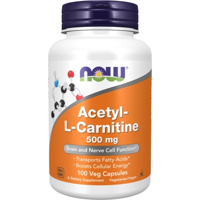 Now Foods Acetyl-L-karnitín 500 mg 100 veg. kapsúl