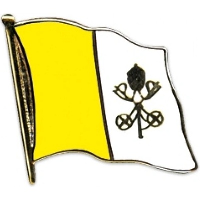 Odznak (pins) 20mm vlajka Vatikán - farebný