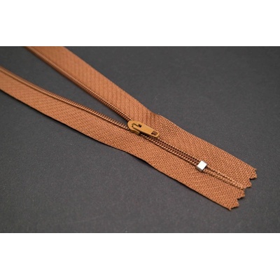 Nedeliteľný jemný plastový špirálový zips (veľkosť číslo 3) rôzne farby - dĺžka 12 cm - 60 cm 16 cm Hrdzavá