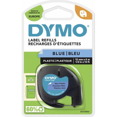 Dymo LetraTag 59426,S0721600 / S0721650 12mm x 4m čierna tlač/modrý podklad originálna páska