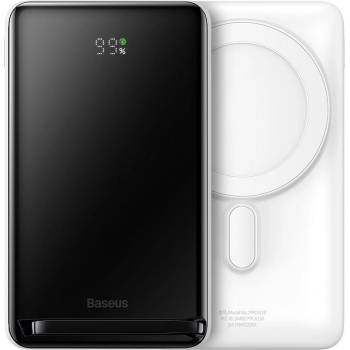 Baseus Magnetic Wireless Charging Power Bank 10000 mAh 20W (PPCX000202) - преносима външна батерия с USB-C порт и безжично зареждане с MagSafe (бял)