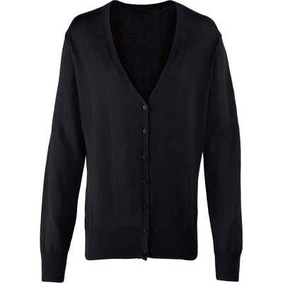 Premier Workwear Dámsky sveter so zapínaním - Čierna