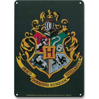 CurePink: | Dekorační cedule na zeď Harry Potter: HOGWARTS LOGO [694-1634]