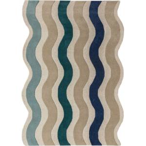 Flair Rugs Син ръчно изработен вълнен килим 160x230 cm Cascade Wool - Flair Rugs (503119382700)