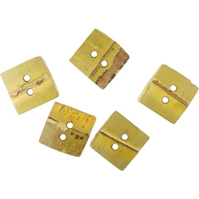 Ideal bambusový gombík štvorec 2 x 2 cm 5 kusov