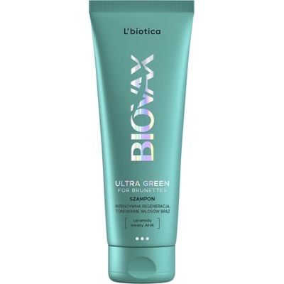L'biotica Biovax Glamour Ultra Green For Brunettes regeneračný tónovací šampón na vlasy pre brunetky 200 ml