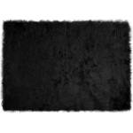 vidaXL Изкуствена овча килим TAFALLA Черно 140 x 200 cm Полиестер (42021571)