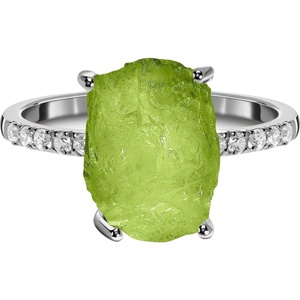 Silenti Jewelry Сребърен пръстен "Перидот" - 8 - 57мм (18.1мм диам. )