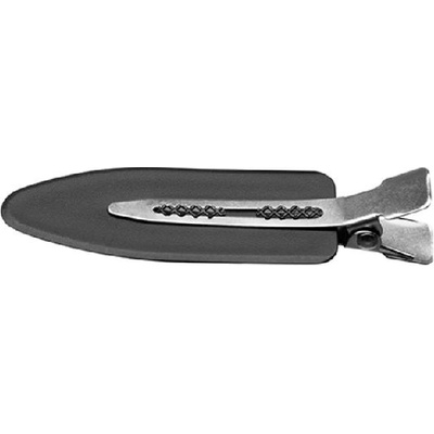 Eurostil Black Plastic Clips - účesové ploché pinetky 4 x 8.2 cm (06389)