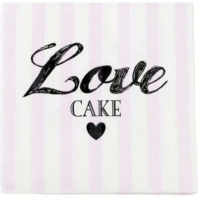 Miss Etoile Ubrousky 3V Love cake bílo-růžové 30ks 33x33cm