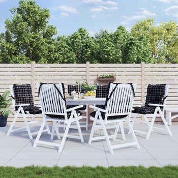 vidaXL Възглавници за стол ниска облегалка 6 бр черно каре Оксфорд (377721)