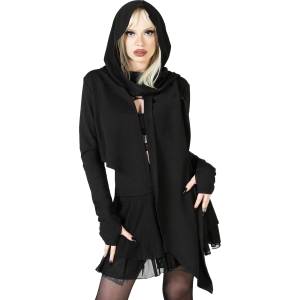 KILLSTAR дамски суитшърт KILLSTAR - Fallen Lilith Crop - черно - KSRA010019