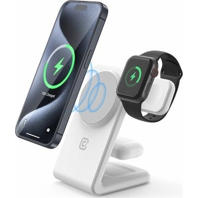 Bezdrátová nabíječka Crong Charger 3 v 1 s MagSafe pro iPhone, Apple Watch a AirPods – Zboží Živě